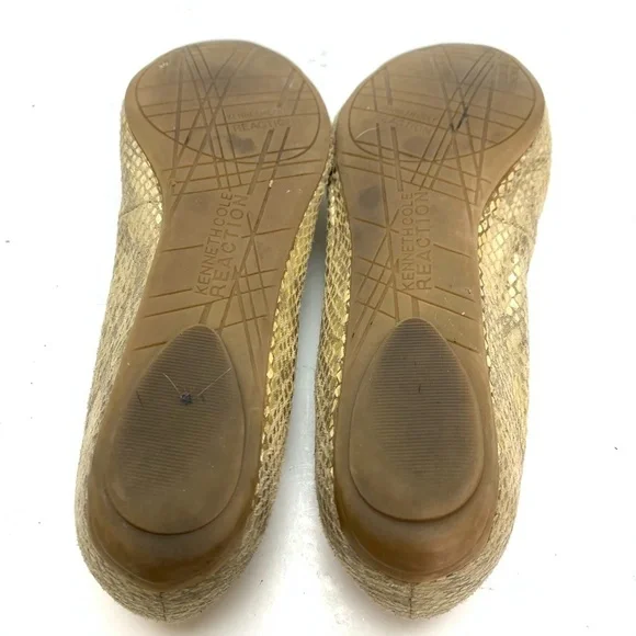 Kenneth Cole REACTION Gold Flats Slip On Shoes 7.5 - Picture 13 of 16